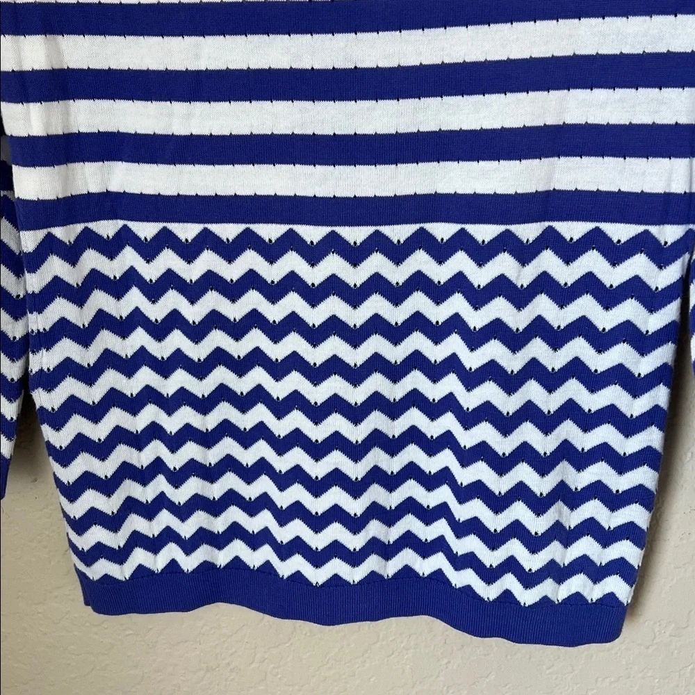 Kate spade blue and white striped cotton cardigan